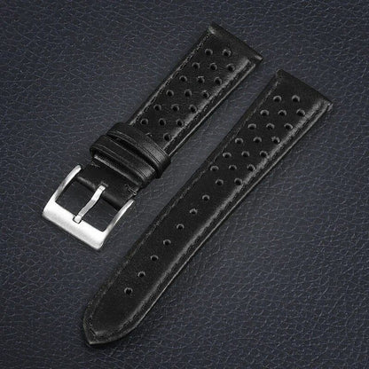 Genuine Leather Breathable Watch Band, 18mm, 20mm, 22mm, Compatible with Tag Heuer and Seiko, Universal Accessory, Band Color: mm, Parallel Import