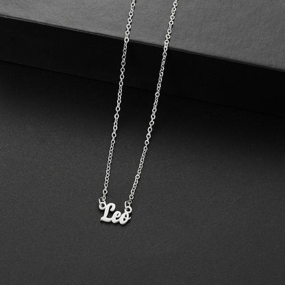 Silver-colored stainless steel star and constellation chain necklace for women, constellation pendant, birthday gift, 45cm long; metal color, parallel import