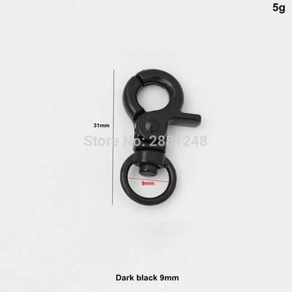 10-30-100pcs 8mm, 9mm, 13mm Dark Gun Black Trigger Snap Hooks Swivel Clasps Lobster Claw Swivel Hooks Hardware Accessory Parts Size: Parallel Import