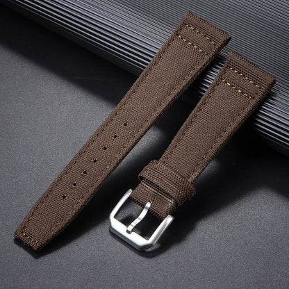 20mm, 21mm, 22mm Nylon Canvas Watch Strap, Compatible with IWC Pilot Straps, Waterproof, Men's Sport Green Replacement Watch Band, Band Color: mm, Parallel Import