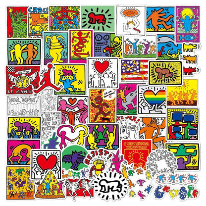 10/30/50-Piece Keith Funny Cartoon Graffiti Stickers, Waterproof, for Refrigerators, Guitars, Laptops, Bikes, Skateboards, Funny Decals, Classic Toys, Parallel Import