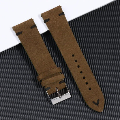 Soft Suede Watch Band, 18mm, 20mm, 22mm Leather Strap, Brown, Blue, Red, Khaki, Replacement Strap, Quick Release, Men's and Women's Bracelet, Band Color: mm, Parallel Import