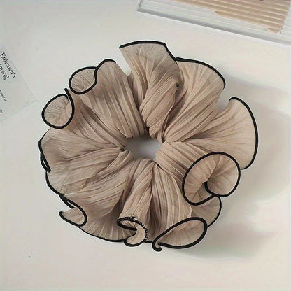 1/4 Sheet New Korean Retro Foldable Chiffon Oversized Scrunchie Hairband for Women, Cute, Stylish, and Bold Hair Accessories, Parallel Import