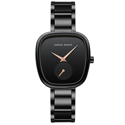 2023 New Women's Quartz Watch, 34mm, Wine Red, Rose Gold, Black, Stopwatch, Stylish Minimalist Oval Watch, Color: 1251G - Parallel Import