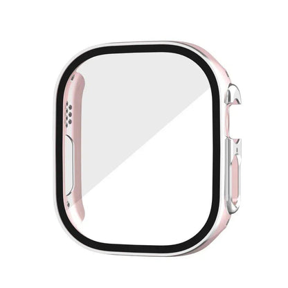 Tempered Glass Case for Apple Watch Ultra 2 (49mm), Screen Protector Frame Cover, Compatible with iWatch Ultra 49mm, Tempered Glass Protection, 49mm Accessories, Color: Black; Shipped from: Parallel Import
