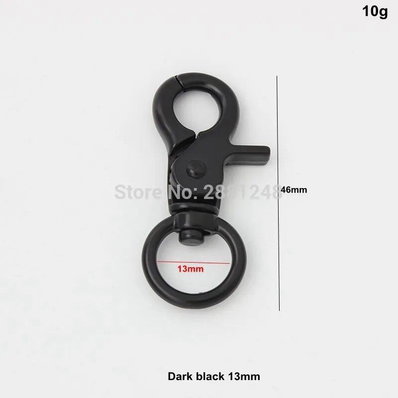 10-30-100pcs 8mm, 9mm, 13mm Dark Gun Black Trigger Snap Hooks Swivel Clasps Lobster Claw Swivel Hooks Hardware Accessory Parts Size: Parallel Import