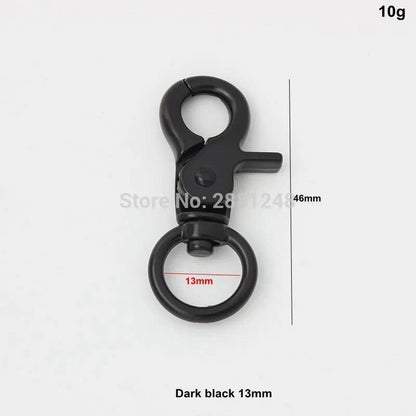 10-30-100pcs 8mm, 9mm, 13mm Dark Gun Black Trigger Snap Hooks Swivel Clasps Lobster Claw Swivel Hooks Hardware Accessory Parts Size: Parallel Import