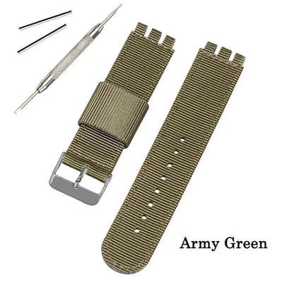 17mm, 19mm, 20mm Nylon Fabric Watch Band for Swatch, Bracelet, Wristband, Replacement Strap for Men and Women, Sports Watch Accessories, Size: mm, Parallel Import