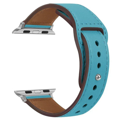 Leather Band for Apple Watch - Ultra 49mm/46mm, 44mm/40mm, 38mm/42mm, Sport Bracelet for iWatch Series 10/9/8/7/SE/6/5/3, 41mm/45mm Models, Band Color: Parallel Import