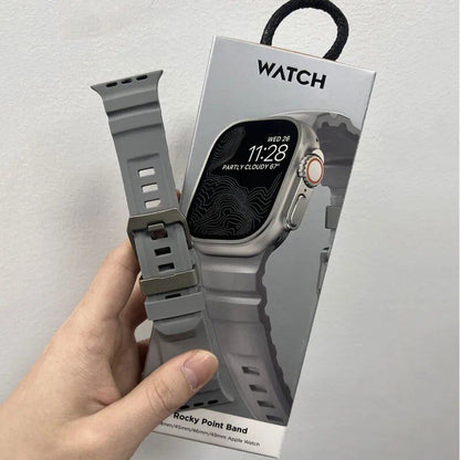 Silicone Sport Band for Apple Watch - Compatible with iWatch Ultra 2/10/9/8/7/6/5/4/3/2/1, 38mm/40mm/41mm/42mm/44mm/45mm/46mm/49mm Band Colors: Parallel Import