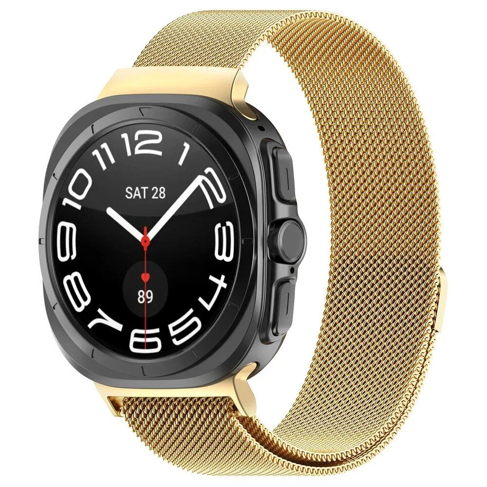 Stainless Steel Milanese Loop Magnetic Bracelet for Samsung Galaxy Watch Ultra 47mm, Gapless, Compatible with 7 Ultra, Watch Band Accessory, Band Color: 0; Galaxy 7 Ultra 47mm Band Width, Parallel Import