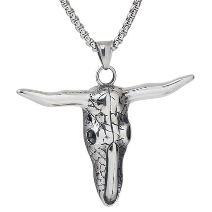 316L Stainless Steel Zodiac Cock Pendant &amp; Necklace with Steel Ball Chain, Unique Walking Chicken Necklace, Metal Color, Parallel Import