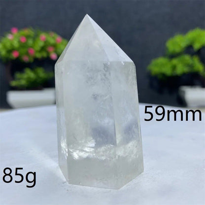 白水晶タワーワンド 六角オベリスク 研磨工芸品 天然原石 ミネラル標本 スピリチュアル瞑想ヒーリング  並行輸入品