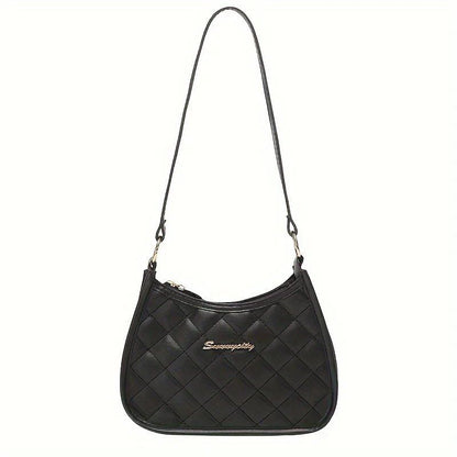 #242 Lombus Quilted Underarm Bag, Women's Hobo Bag, Cute and Fashionable, Small Single Shoulder Bag with Zipper, Casual Shoulder Bag (21), Parallel Import