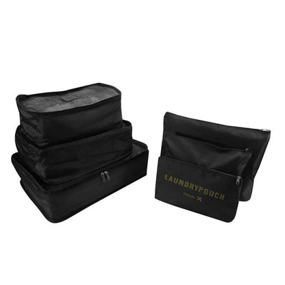 Set of 6 Travel Storage Bags for Clothes, Wardrobe, Suitcase, and Shoe Storage, Packing Cubes, Travel Organization Bags (Parallel Import)