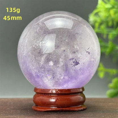 天然アメジスト ボール 水晶玉 ホームオフィスデコレーション エネルギー ウィッカ レイキ スピリチュアル 瞑想 魔術 占い カラー： 並行輸入品