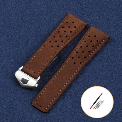 20mm 22mm 本革 本物牛革 ウォッチバンド TAG HEUER（タグ・ホイヤー） カレラ アクアレーサー モナコ F1 対応 ソフトストラップ ユニバーサル リストバンド バンドカラー：mm 並行輸入品