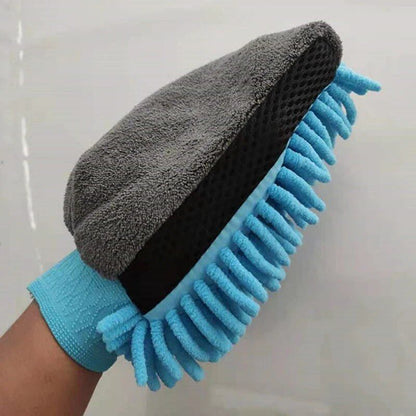 1/5-Count Car Washing Gloves, Waterproof Microfiber Chenille Gloves, Car Cleaning Mitt with Detailing Brush, Auto Care, Double-Sided Gloves, Size: Parallel Import