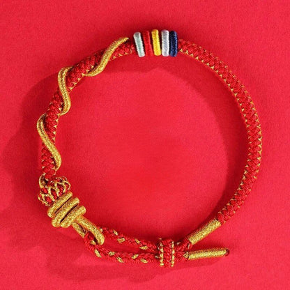 Year of the Snake Handmade Adjustable Bracelet for Women, Dragon Scales, Amulet, Zodiac Luck, Beads, Red Rope Chain, Men's Jewelry, Parallel Import