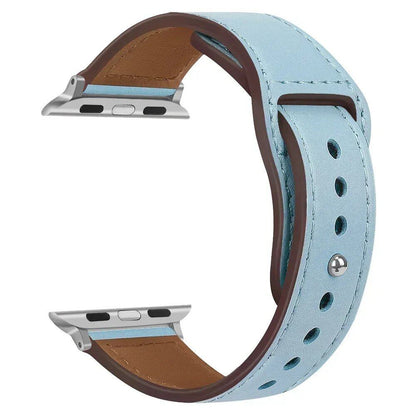 Leather Band for Apple Watch - Ultra 49mm/46mm, 44mm/40mm, 38mm/42mm, Sport Bracelet for iWatch Series 10/9/8/7/SE/6/5/3, 41mm/45mm Models, Band Color: Parallel Import