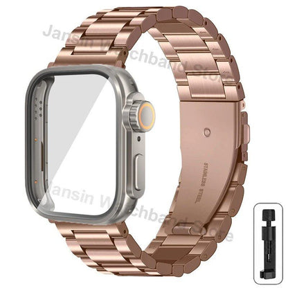 Huawei Watch Fit 4 Pro / Fit 3 / Fit 4 Pro Ultra Rugged Case + Stainless Steel Band Metal Wristband Accessory Band Color: Parallel Import