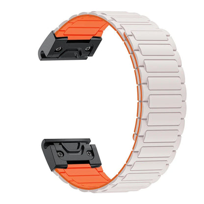 26mm Magnetic Silicone Loop Bracelet Band for Garmin Fenix 7X, 7 Pro, 6X, 5X, 5 Plus, Tactix 7, Forerunner 965, 955, and Enduro 2. Band Color: ; Band Width: 26mm. Parallel Import.