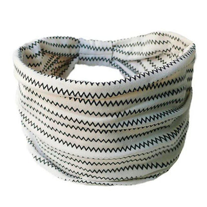 New Boho Floral Print Wide Headband with Vintage Knot Elastic Turban Headwrap for Women and Girls, Cotton Soft Bandana Hair Accessory, Parallel Import