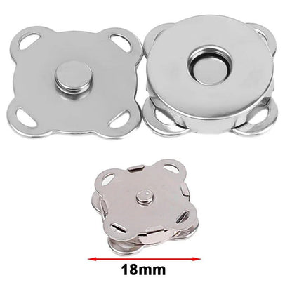 1/10 Set Magnetic Snap Buttons, Metal Invisible Sew-On Buttons with Locking Closures for Wallets, Bags, Clothing, and DIY Crafts, Size: mm, Parallel Import