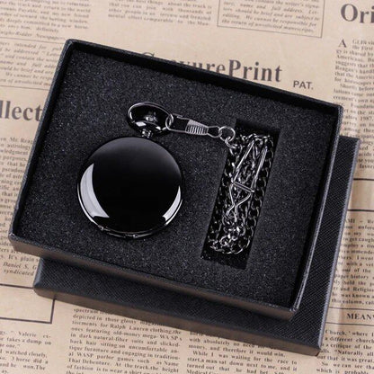 Family-friendly fashion casual necklace pendant, unisex, with pocket chain, and luxury gold quartz pocket watch in a gift box set (parallel import).