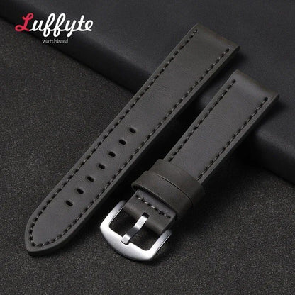 Vintage Leather Watch Strap, Universal Bracelet, 18mm, 20mm, 22mm, 24mm, Black, Brown, Gray, for Business, Belt, Accessory, Band Color: mm, Parallel Import