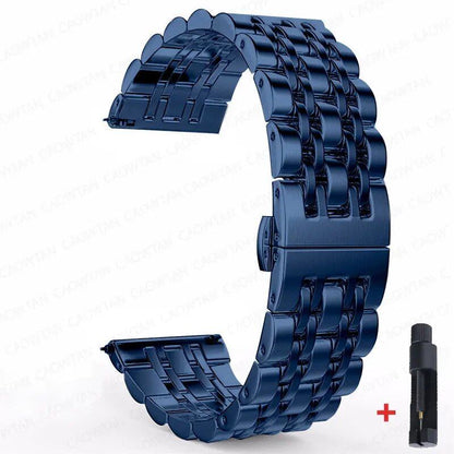 22mm and 20mm Stainless Steel Bands for Samsung Galaxy Watch 3, 4, 5 (45mm), Gear S3 (46mm and 42mm), and Active 2 (40mm and 44mm) - Compatible with Amazfit BIP 2 and GTR. Band Color: mm; Ships from: Parallel Import