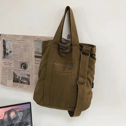 Vintage Casual Canvas Square Shoulder Bag, Handbag, Tote Bag, Crossbody Bag, Unisex, Imported