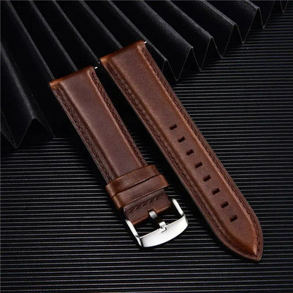Quick Release Leather Watch Band, 18mm, 20mm, 22mm, Business Watch Strap, Black, Brown, Soft Bracelet, Watch Accessories, Band Color: mm, Parallel Import