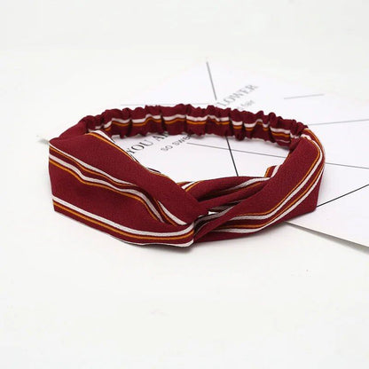 Women's Summer Bohemian Print Headband, Retro Cross Turban, Bandage Bandana, Hair Accessory, Head Wrap, Parallel Import