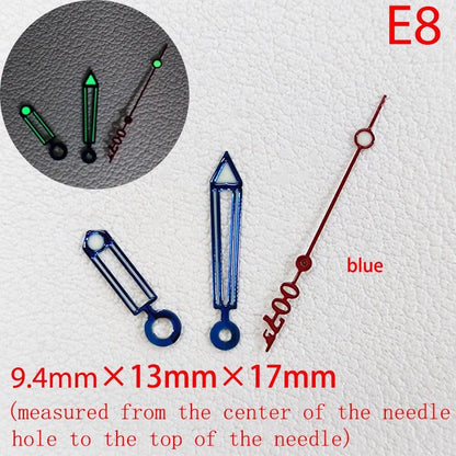 ETA Series Watch Accessories, Green &amp; Blue Super Luminous Hands for ETA 2824, 2892, 2836, and 2834, Parallel Import