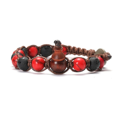 Natural Stone Prayer Bracelet, Tibetan Prayer Beads, Handmade Men's and Women's Bracelet, Yoga &amp; Meditation Jewelry, Metal Color: Style, Parallel Import