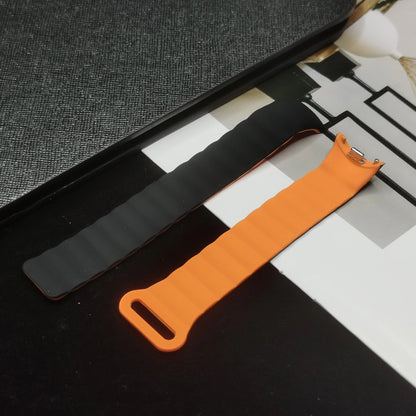 Magnetic Loop Wristband for Mi Band 8 - Silicone Sports Strap, NFC Compatible with Xiaomi Mi Band 8, Metal Interface Bracelet, Band Color: Compatible with Mi Band 8, Band Width: Parallel Import
