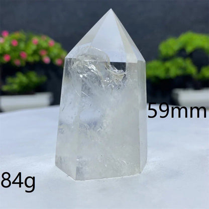 白水晶タワーワンド 六角オベリスク 研磨工芸品 天然原石 ミネラル標本 スピリチュアル瞑想ヒーリング  並行輸入品