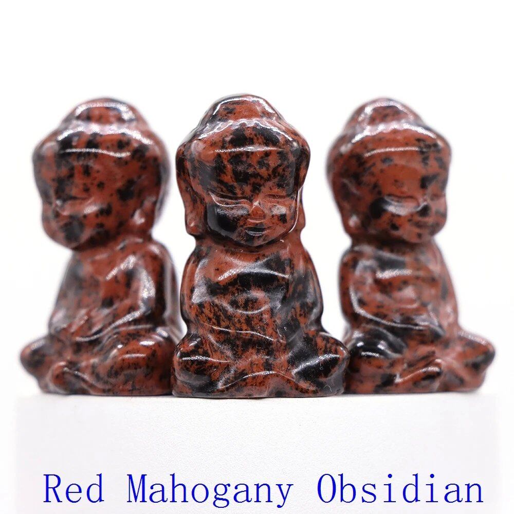 1.2-inch Mini Buddha Statue, Natural Stone Carving, Healing Crystal, Power Stone, Spiritual Craft, Good Luck, Furniture, Interior Accessories, Home Decor, Bulk Sale, Wholesale Size: 1 Piece; Parallel Import