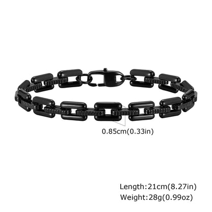 Goldix Jewelry Spiritual Design Men's Stainless Steel Handmade Chain Bracelet, Fashion Accessory, Everyday Wear, Gift, 21cm Length; Metal Color, Parallel Import