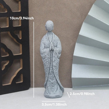 チベット仏教の小坊主 石仏像 ガーデン・車内オーナメント 瞑想・ホームアクアリウム用装飾  並行輸入品