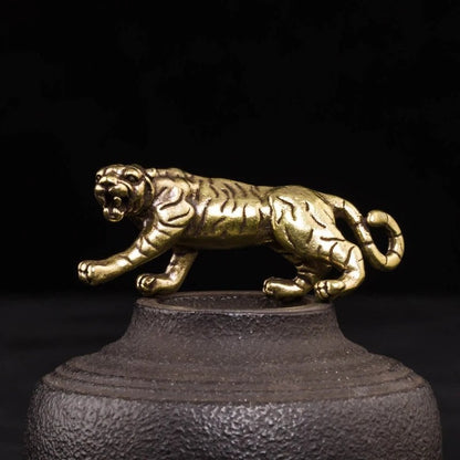 Set of 12 Brass Zodiac Tiger, Dragon, Rat, and Horse Miniature Figurines for DIY Animals, Fairies, Home Decor, Parallel Import