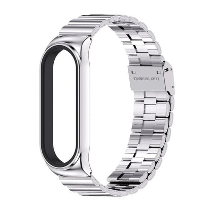 Metal Strap for Mi Band 8/9 - Universal Smartwatch Band Compatible with Mi Band 6/5/4/3, 304 Stainless Steel - Bracelet for Mi Band 7/9, Band Color: Bamboo, Parallel Import