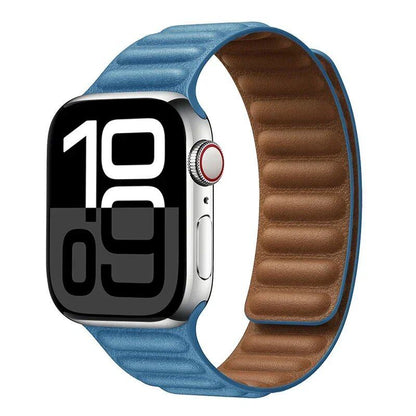 Apple Watch Leather Strap, Magnetic Loop Link Bracelet for iWatch Series 10/9/8/7/6 (45mm, 46mm, 42mm, 44mm, 40mm, 49mm) - Official Website, Band Color: mm, Parallel Import