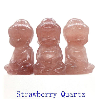1.2-inch Mini Buddha Statue, Natural Stone Carving, Healing Crystal, Power Stone, Spiritual Craft, Good Luck, Furniture, Interior Accessories, Home Decor, Bulk Sale, Wholesale Size: 1 Piece; Parallel Import