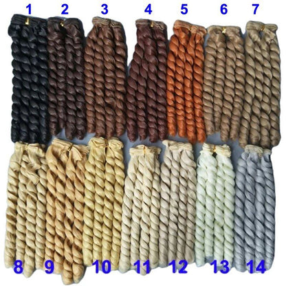 20cm High-Temperature Curly Doll Wig for 1/3, 1/4, and 1/6 BJD Dolls, Handmade Wavy Hair, Parallel Import