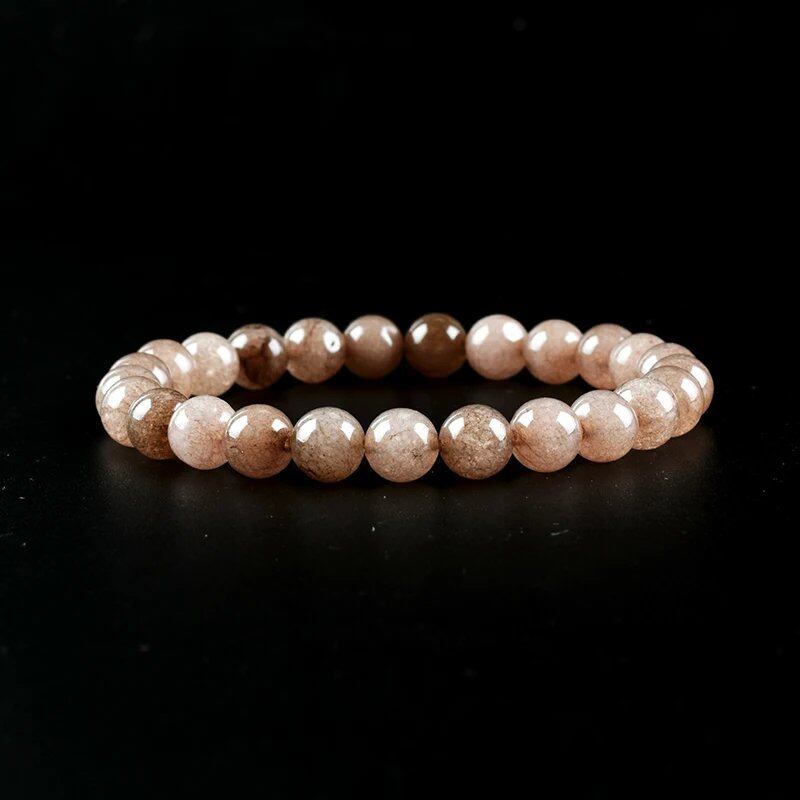 Natural Aquamarine and Agate Bead Bracelet for Women, Single Circle Crystal Bracelet, Romantic, Casual, Yoga, Meditation, Gift, Long, Parallel Import