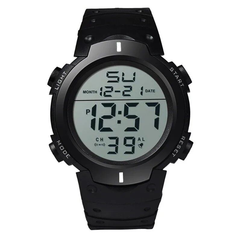 Men's and Women's Multi-Function Electronic Wristwatch with Large Dial, Calendar, Day of the Week Display, Alarm, and Luminous Function (Imported)