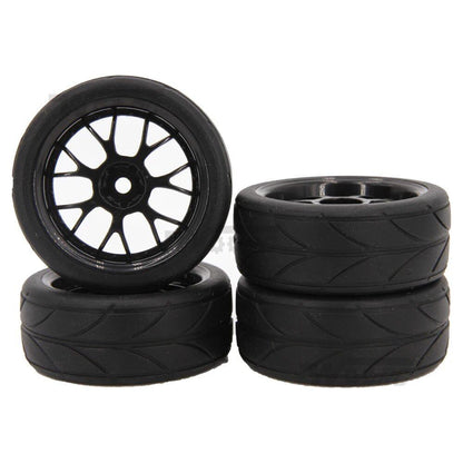 1.9-inch 65mm Wheel Tire with 12mm Hex Blue Rim and Durable Rubber for 1/10, 1/12, and 1/14 RC Cars (Wltoys 144001) - Color: Parallel Import