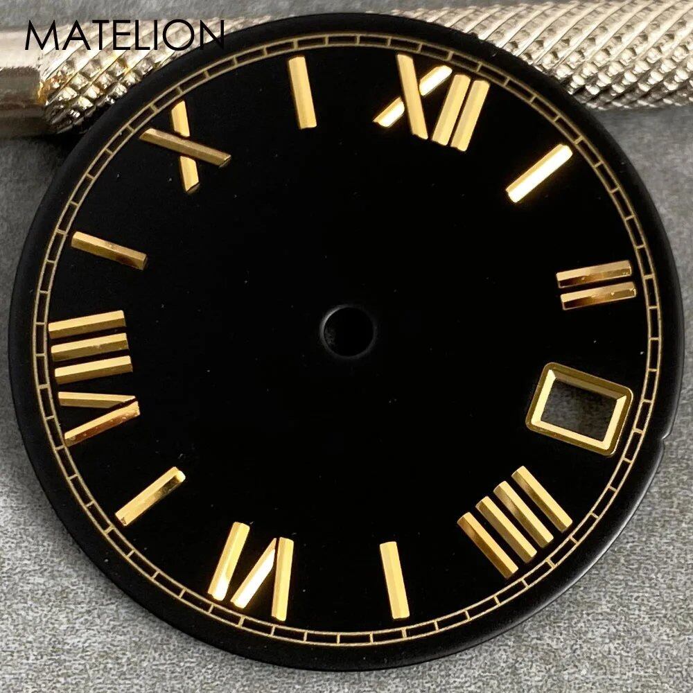 29mm Sunburst Dial Roman Dial Compatible with NH35, NH36, NH38, NH70, NH71, NH72, 4R35, and 4R36 Automatic Movement with Metallic Markers and DJ Hands (Parallel Import)